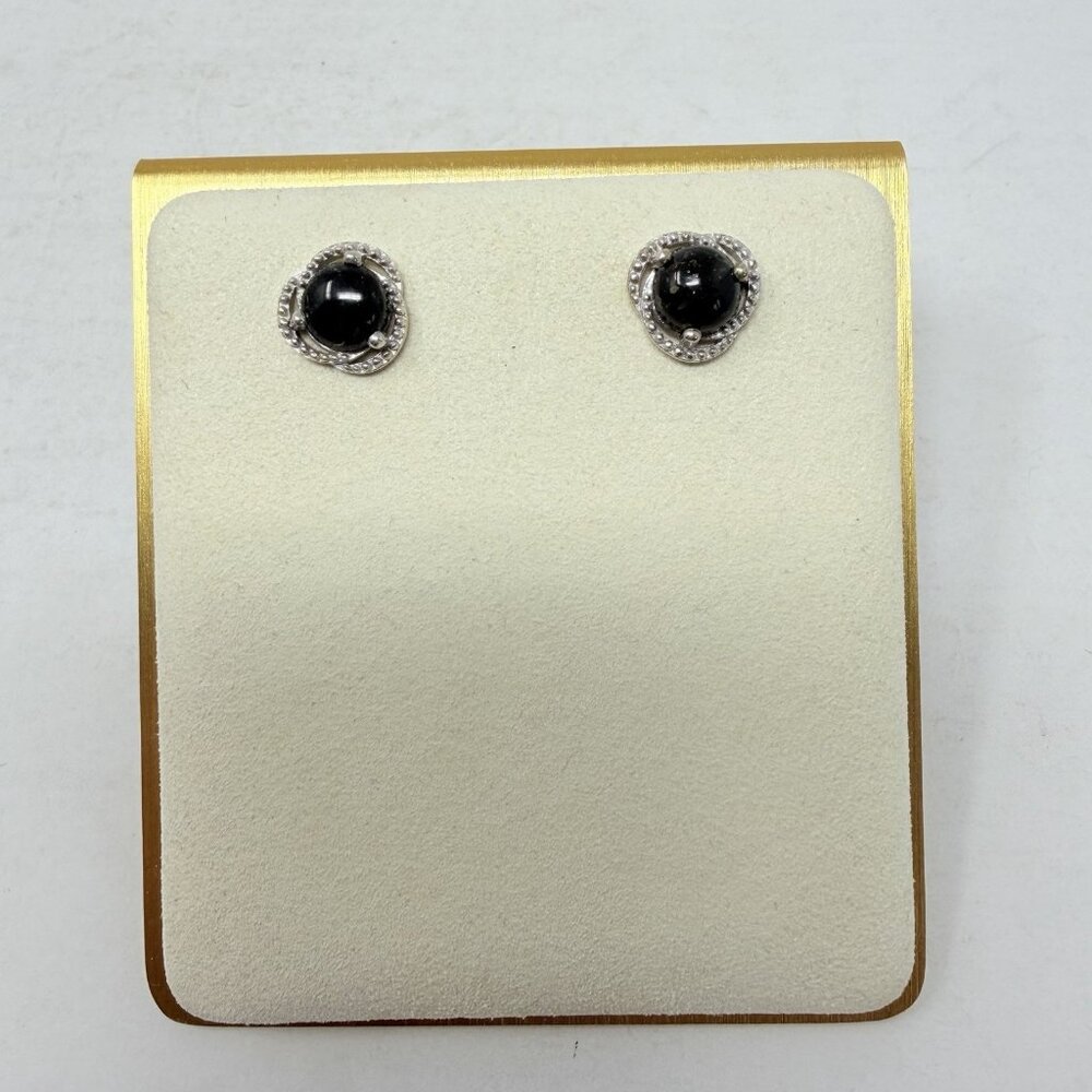 Shop LC Greenland‎ Nuummite Platinum Over Sterling Silver Stud Earrings 5463